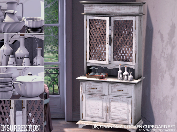 Second Life Marketplace [IK] Grandma Kitchen Cupboard Set FATPACK